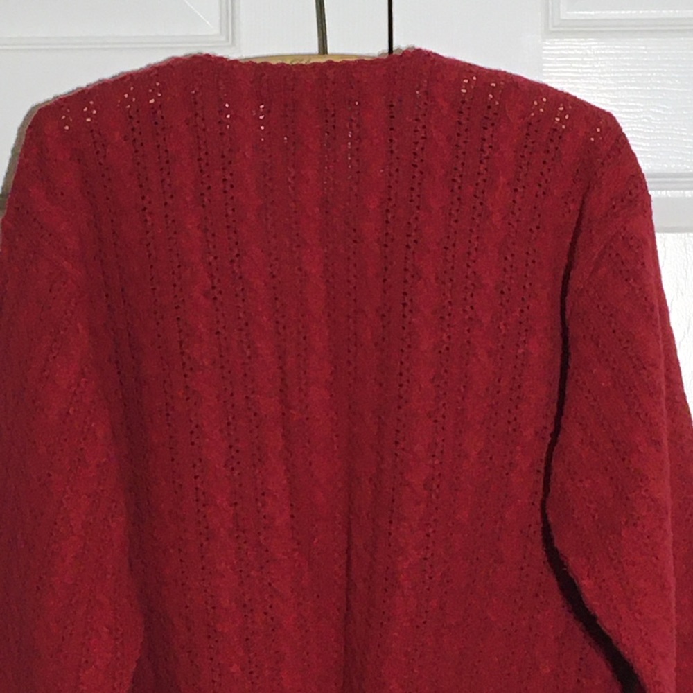 Vintage Cranberry Cat Snowflake Cardigan cotton - Picture 6 of 16